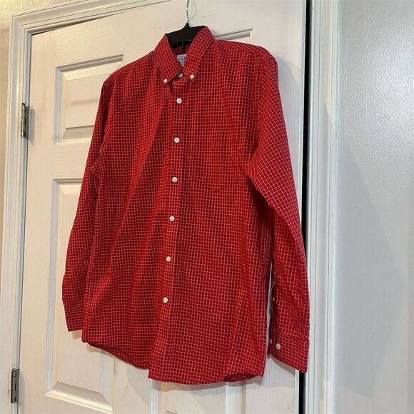 L.L. Bean Men's S Red Check Long Sleeve Button-Up Shirt Casual - Picture 2 of 6
